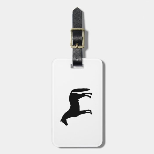 Black Stallion Elegant Horse Silhouette Tekening Bagagelabel (Voorkant verticaal)