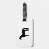 Black Stallion Elegant Horse Silhouette Tekening Bagagelabel (Achterkant verticaal)