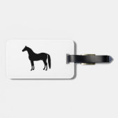 Black Stallion Elegant Horse Silhouette Tekening Bagagelabel (Achterkant horizontaal)