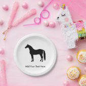 Black Stallion Elegant Horse Silhouette Tekening Papieren Bordje (Feest)