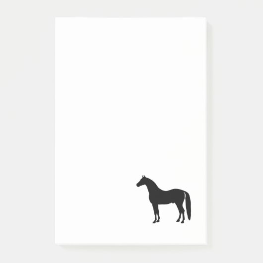 Black Stallion Elegant Horse Silhouette Tekening Post-it® Notes (Voorkant)