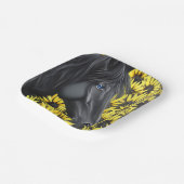 Black Stallion Horse and Sunflowers Papieren Bordje (Gebogen)