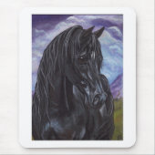 BLACK STALLION HORSE Mousepad Muismat (Voorkant)