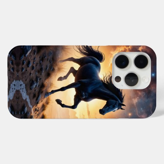 Black Stallion in Desert Case-Mate iPhone Case (Achterkant (horizontaal))