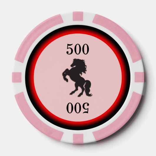 Black Stallion op roze Pokerchips (Voorkant)