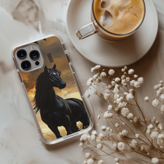Black Stallion Personalized Name Case-Mate iPhone Case