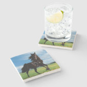 Black Stallion Stenen Onderzetter (Zijkant)