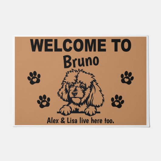 Black Stand PoodlePersonalized Door Mat Doormat  (Voorkant)