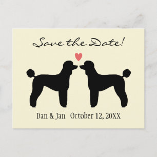 Black Standard Poedels Wedding Save the Date Aankondigingskaart