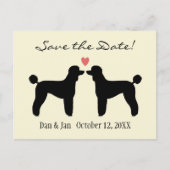 Black Standard Poedels Wedding Save the Date Aankondigingskaart (Voorkant)
