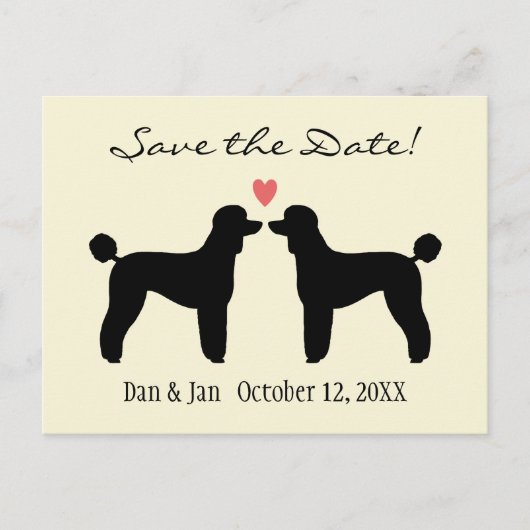 Black Standard Poedels Wedding Save the Date Aankondigingskaart (Voorkant)