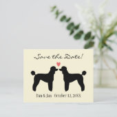 Black Standard Poedels Wedding Save the Date Aankondigingskaart (Staand voorkant)