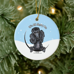 Black Standard Poodle IAAM-kerstmis Keramisch Ornament