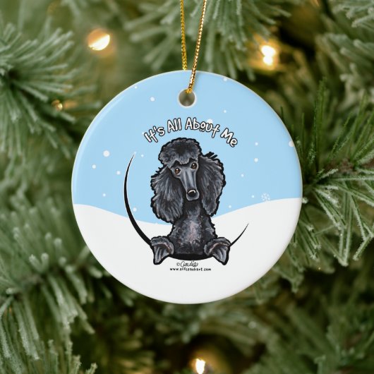Black Standard Poodle IAAM-kerstmis Keramisch Ornament (Boom)