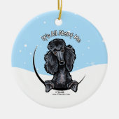 Black Standard Poodle IAAM-kerstmis Keramisch Ornament (Voorkant)
