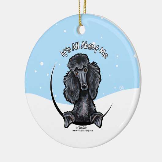 Black Standard Poodle IAAM-kerstmis Keramisch Ornament (Links)