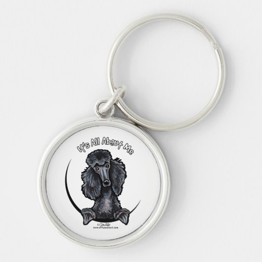Black Standard Poodle IAAM Sleutelhanger (Voorkant)