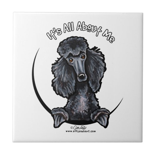 Black Standard Poodle IAAM Tegeltje (Voorkant)