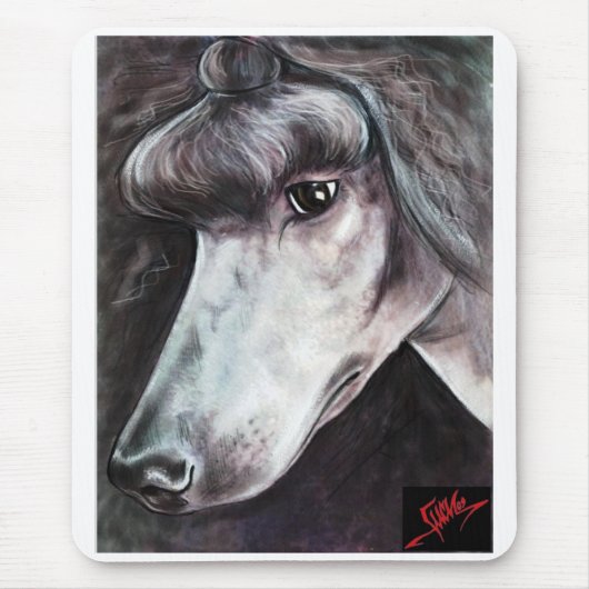 Black Standard Poodle Mousepad Muismat (Voorkant)