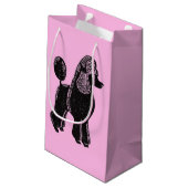 Black Standard Poodle Pink Glansy Gift Bag Klein Cadeauzakje (Achterkant Gekanteld)