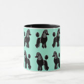 Black Standard Poodles Pattern Mint Mok (Midden)