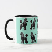 Black Standard Poodles Pattern Mint Mok (Links)