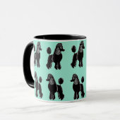 Black Standard Poodles Pattern Mint Mok (Voorkant links)