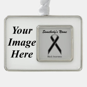 Black Standard Ribbon Tmpl (H-I) van Kenneth Yonci Verzilverd Omlijst Ornament