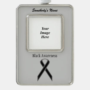 Black Standard Ribbon Tmpl (V-O) van Kenneth Yonci Verzilverd Omlijst Ornament