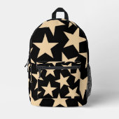 Black Star Celestial Starry Travel & School Bag Bedrukte Rugzak (Voorkant)