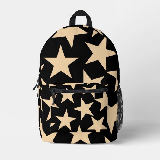 Black Star Celestial Starry Travel & School Bag Bedrukte Rugzak (Voorkant)