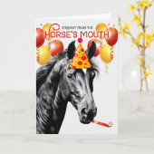 Black Star Diamond Paard Grappige Verjaardag Kaart (Gele Bloem)