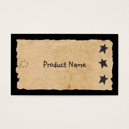 Black Star Hang Label Visitekaartje (Voorkant)