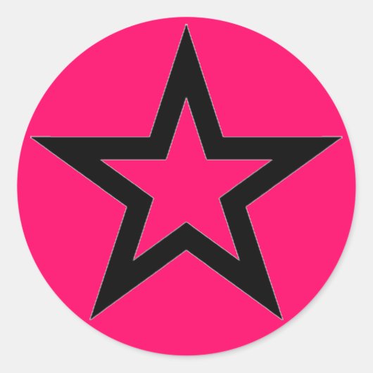 Black Star op Roze - Sticker (Voorkant)