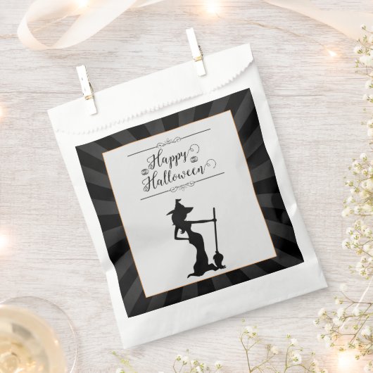 Black Starburst Witch Halloween Bedankzakje (Geknipt)