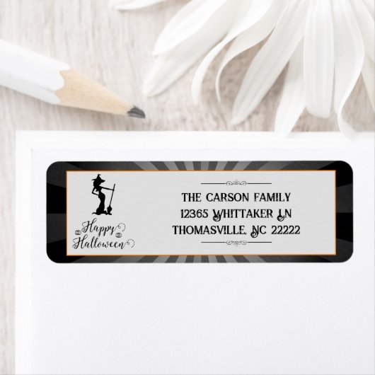 Black Starburst Witch Halloween Etiket (Insitu)