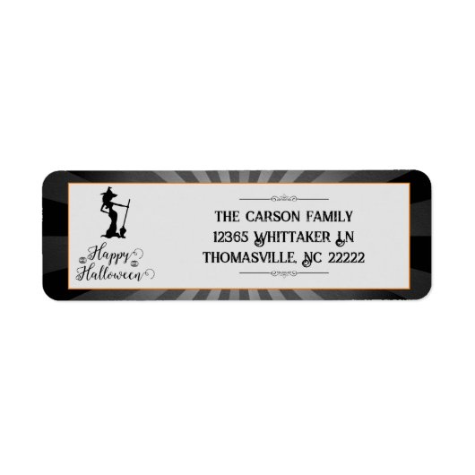 Black Starburst Witch Halloween Etiket (Voorkant)