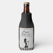 Black Starburst Witch Halloween Flesjeskoeler (Fles Voorkant)