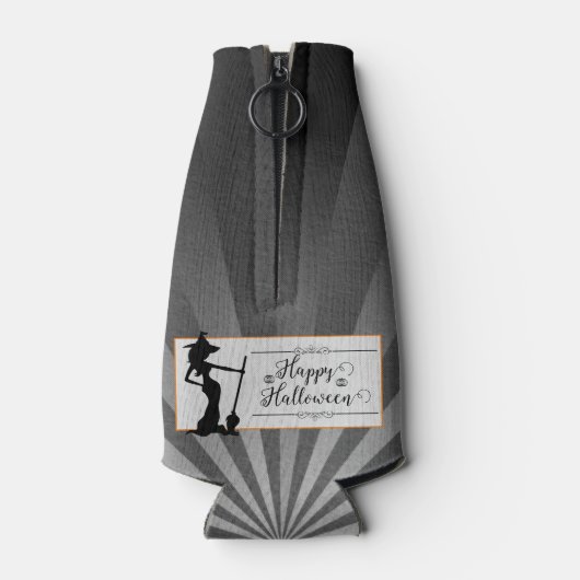 Black Starburst Witch Halloween Flesjeskoeler (Achterkant)