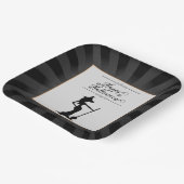 Black Starburst Witch Halloween Papieren Bordje (Gebogen)