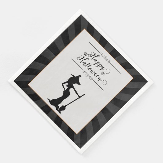 Black Starburst Witch Halloween Servet (Hoek)