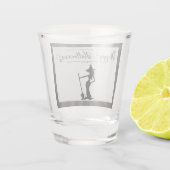 Black Starburst Witch Halloween Shot Glas (Achterkant)