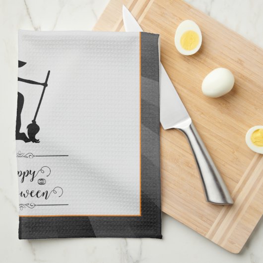 Black Starburst Witch Halloween Theedoek (Quarter Fold)