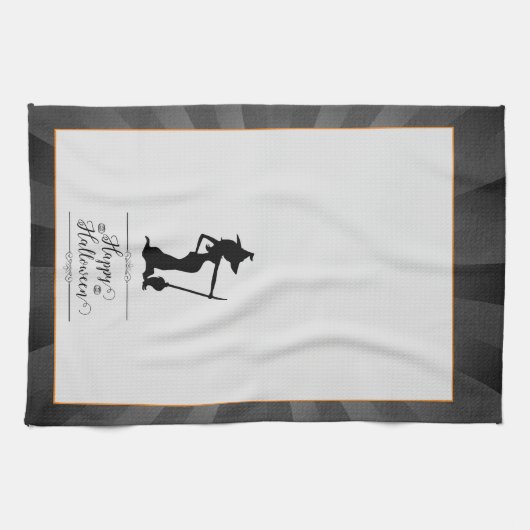 Black Starburst Witch Halloween Theedoek (Horizontaal)