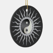Black Starburst Yin Yang Keramisch Ornament (Rechts)