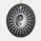 Black Starburst Yin Yang Keramisch Ornament (Links)