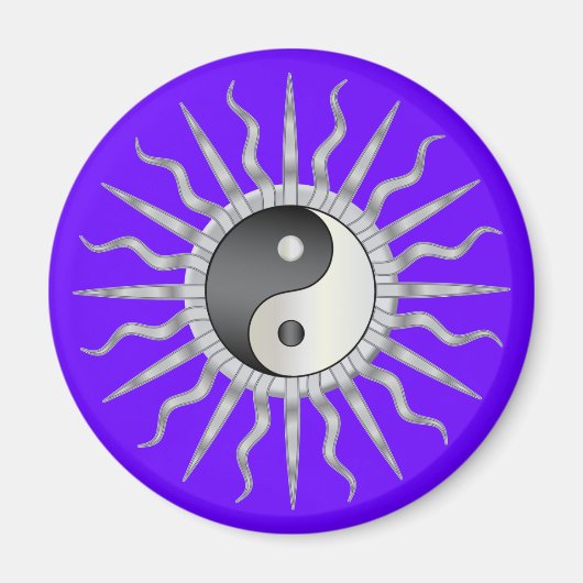 Black Starburst Yin Yang Magneet (Voorkant)