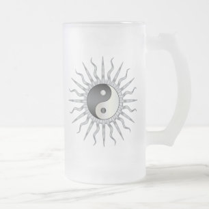 Black Starburst Yin Yang Matglas Bierpul