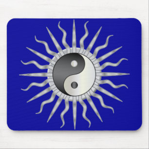 Black Starburst Yin Yang Muismat