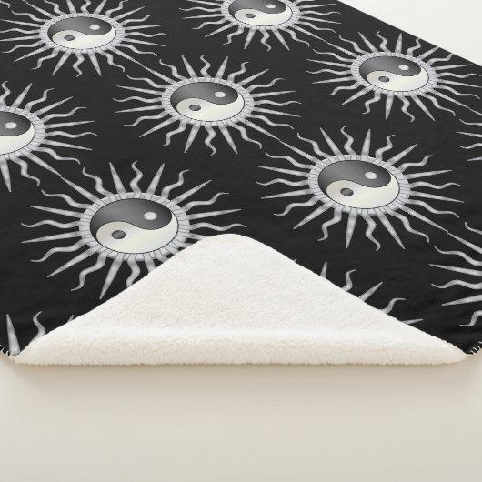Black Starburst Yin Yang Sherpa Deken (3/4)